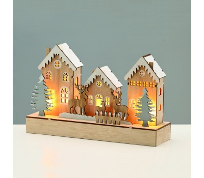 ACA LIGHTING X0551129 LED CHRISTMAS PLYWOOD SNOWY VILLAGE 0,3W 3000K 2 x AA