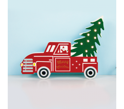 LED коледна декорация ACA LIGHTING X0581103 LED WOODEN CHRISTMAS CAR 0,48W 3000K 2 x AA