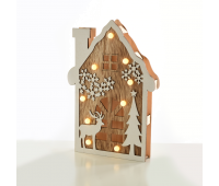 ACA LIGHTING X0591106 LED PLYWOOD HOUSE WITH DEER AND TREE 0,54W 3000K 2 x AA