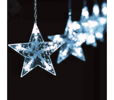 LED светещ гирлянд със звезди ACA LIGHTING X0610024202 2W 12000K 3000mm LED STRING PLASTIC STARS ICICLE LIGHTS IP44