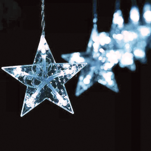 LED светещ гирлянд със звезди ACA LIGHTING X0610024202 2W 12000K 3000mm LED STRING PLASTIC STARS ICICLE LIGHTS IP44