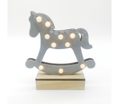 ACA LIGHTING X061011239 LED WOODEN GREY HORSE 0,45W 3000K 2 x AA