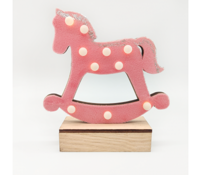 LED коледна декорация ACA LIGHTING X061011240 LED WOODEN PINK HORSE 0,45W 3000K 2 x AA