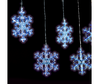 ACA LIGHTING X0612024203 2W 12000K 3000mm LED STRING PLASTIC SNOWFLAKES ICICLE LIGHTS IP44