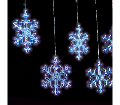 LED светещ гирлянд със снежинки ACA LIGHTING X0612024203 2W 12000K 3000mm LED STRING PLASTIC SNOWFLAKES ICICLE LIGHTS IP44