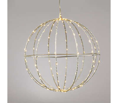 LED коледна декорация ACA LIGHTING X0614414226 3W 2700K LED STEADY 3D SILVER METAL BALL STRING LIGHTS MOTIFS WITH COPPER WIRE IP44