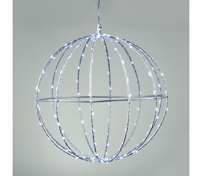 LED коледна декорация ACA LIGHTING X0614424226 3W 12000K LED STEADY 3D SILVER METAL BALL STRING LIGHTS MOTIFS WITH COPPER WIRE IP44