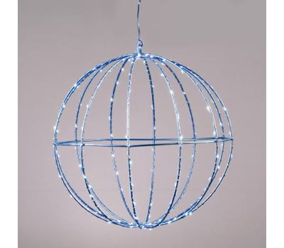 ACA LIGHTING X0614464226 3W BLUE COLOUR LED STEADY 3D SILVER METAL BALL STRING LIGHTS MOTIFS WITH COPPER WIRE IP44