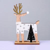 Коледна декорация ACA LIGHTING X061966 WOODEN DEAR WITH TREE