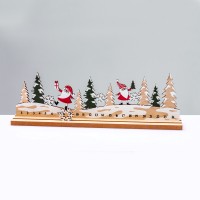 Коледна декорация ACA LIGHTING X063361 WOODEN XMAS COUNTDOWN CALENDAR WINT SANTAS