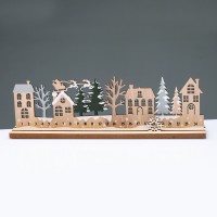 Коледна декорация ACA LIGHTING X063362 WOODEN XMAS COUNTDOWN CALENDAR WINT TREES