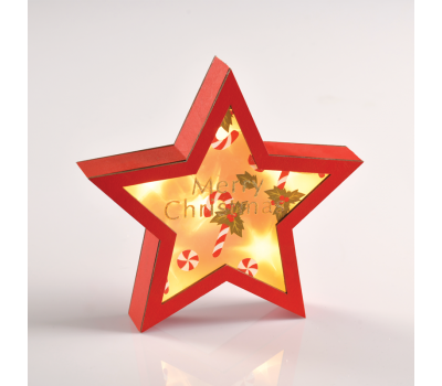 ACA LIGHTING X06611221 LED PLYWOOD RED STAR 0,27W 3000K 2 x AAA