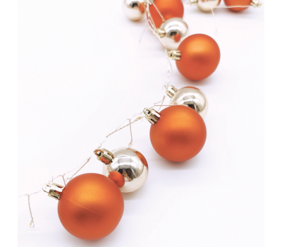 ACA LIGHTING X068011229 3.6W 3000K 2000mm 3 x AA MATT COPPER & CHROME BALLS CLUSTER STRING LIGHT WITH COPPER WIRE