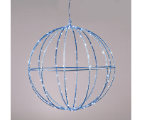 ACA LIGHTING X069664226 2.7W BLUE COLOUR LED STEADY 3D SILVER METAL BALL STRING LIGHTS MOTIFS WITH COPPER WIRE IP44