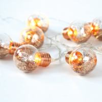 ACA LIGHTING X07101136 0,6W 3000K 1350mm 2 x AA COPPER GLASS BULB DECORATIVE STRING LIGHT