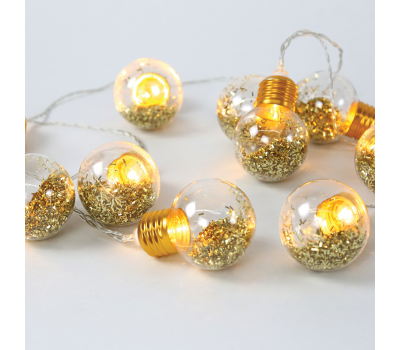 ACA LIGHTING X07101137 0,6W 3000K 1350mm 2 x AA GOLD GLASS BULB DECORATIVE STRING LIGHT