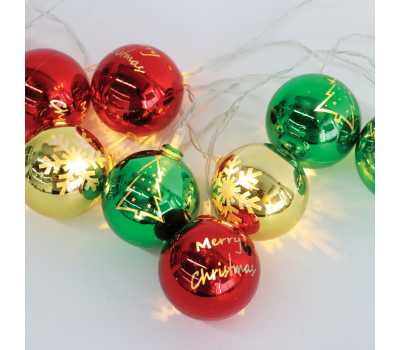 LED светещ гирлянд ACA LIGHTING X07101162 0,6W 3000K 1350mm 2 x AA PLASTIC XMAS BALL DECORATIVE STRING LIGHT