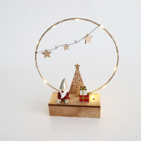 LED коледна декорация ACA LIGHTING X07101171 LED WOODEN TREE AND GIFTS DECOR 0,6W 3000K 2 x AA