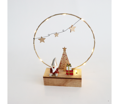 LED коледна декорация ACA LIGHTING X07101171 LED WOODEN TREE AND GIFTS DECOR 0,6W 3000K 2 x AA