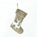 Коледна декорация ACA LIGHTING X071174 BEIGE XMAS STOCKING REINDEERS