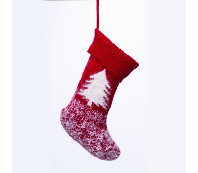 Коледна декорация ACA LIGHTING X071276 RED WOVEN XMAS STOCKING TREE