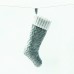 ACA LIGHTING X071482 GREY VELVET XMAS STOCKING