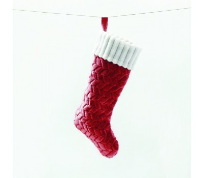 Коледна декорация ACA LIGHTING X071483 RED VELVET XMAS STOCKING