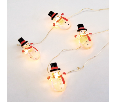 LED светещ гирлянд ACA LIGHTING X07151102 0.9W 3000K 1400mm 2 x AA ACRYLIC SNOWMAN STRING LIGHT WITH COPPER WIRE