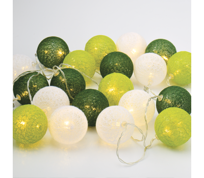 ACA LIGHTING X07201161 0.4W 3000K 2850mm 2 x AA WOVEN BALLS DECORATIVE STRING LIGHT