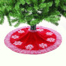 Коледна декорация ACA LIGHTING X072280 XMAS TREE GIRTH RED WHITE SNOWFLAKES