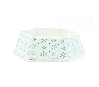 ACA LIGHTING X072384 WHITE HEXAGONAL XMAS TREE COLLAR