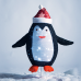 LED коледна декорация ACA LIGHTING X07402165 LED STEADY 2.4W 12000K 3 x AA 3D METAL & TINSEL FABRIC PENGUIN IP44