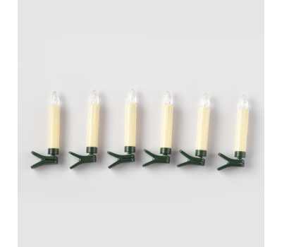 ACA LIGHTING X0761121 LED 6 MINI WHITE CLIP CANDLES 6x0.06W 3000K 6 x AAA 
