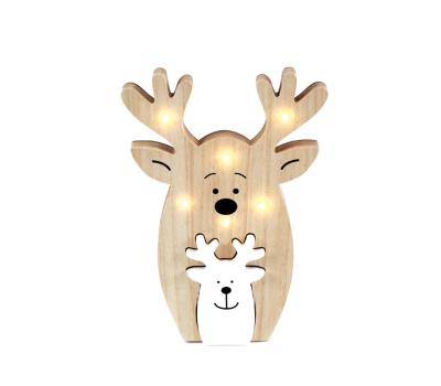 ACA LIGHTING X0761156 LED WOODEN REINDEERS 0,36W 3000K 2 x AAA