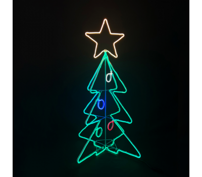 ACA LIGHTING X081000359 60W MULTICOLOUR LED STEADY 3D METAL NEON FOLDABLE TREE IP65