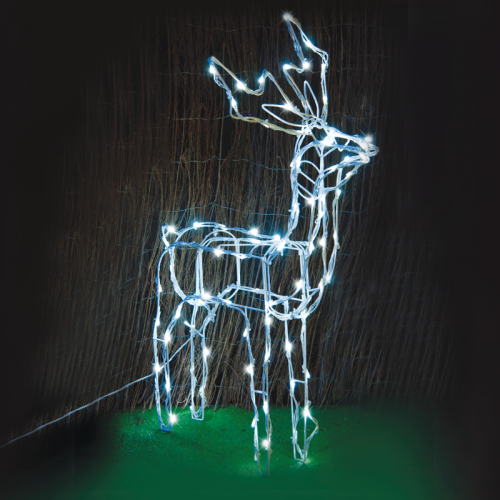 ACA LIGHTING X0810024241 46.2W 12000K LED STRING LIGHTS 3D METAL STANDING REINDEER WITH 8 PROGRAMS IP44