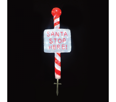 ACA LIGHTING X0812022232 12W 12000К LED STEADY 3D ACRYLIC SIGN “SANTA STOP HERE” IP44