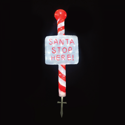 ACA LIGHTING X0812022232 12W 12000К LED STEADY 3D ACRYLIC SIGN “SANTA STOP HERE” IP44