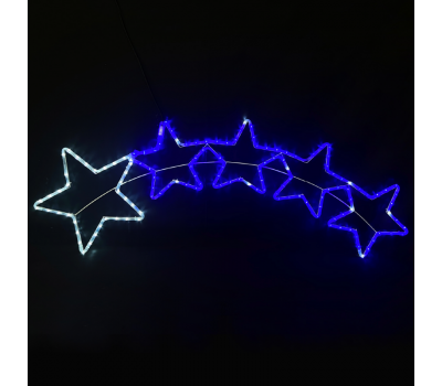 ACA LIGHTING X081441620 25W 12000K COOL WHITE & BLUE COLOUR LED FLASHING METAL 5 STARS IP65