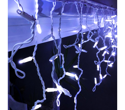 LED светещ гирлянд с висулки ACA LIGHTING X081442414 10,2W 12000K 3000mm LED STRING ICICLE STEADY LIGHT WITH WHITE RUBBER CABLE IP65