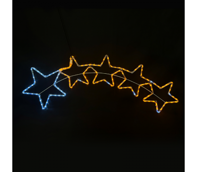 LED коледна декорация ACA LIGHTING X081442920 25W BLUE & YELLOW COLOUR LED FLASHING METAL 5 STARS IP65