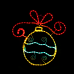 ACA LIGHTING X0818032115 21,5W RED, GREEN, YELLOW COLOUR LED METAL CHRISTMAS BALL IP44