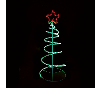 ACA LIGHTING X0818319 20.5W RED, GREEN COLOUR LED STEADY 3D METAL SPIRAL TREE ROPE LIGHT IP44