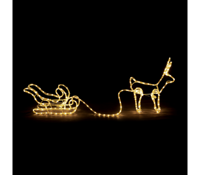 LED коледна декорация ACA LIGHTING X081921214 32.8W 2700K LED STEADY 3D METAL REINDEER PULL SLEIGH ROPE LIGHT IP44