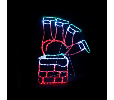 LED коледна декорация ACA LIGHTING X082643218 45.1W MULTICOLOUR LED FLASHING METAL SANTA CLIMB CHIMNEY IP44