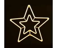LED коледна декорация ACA LIGHTING X083001415 18W 2700K LED STEADY PLASTIC DOUBLE STAR NEON ROPE LIGHT IP44