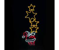 LED коледна декорация ACA LIGHTING X083363225 42W MULTICOLOUR LED FLASHING METAL SANTA WITH STAR IP65