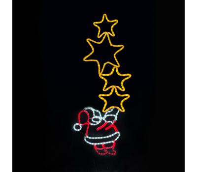 LED коледна декорация ACA LIGHTING X083363225 42W MULTICOLOUR LED FLASHING METAL SANTA WITH STAR IP65