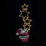 ACA LIGHTING X083363225 42W MULTICOLOUR LED FLASHING METAL SANTA WITH STAR IP65