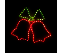 LED коледна декорация ACA LIGHTING X083633112 50.4W RED, GREEN COLOUR LED FLASHING METAL DOUBLE BELL IP44